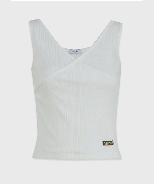 MICANE(ミケーネ)の「ドリンラップスリーブレスティ(Tシャツ/カットソー・レディース・アイボリー/ブラック/ライトグレー・X-LARGE/LARGE/MEDIUM/SMALL)」の4枚目の写真