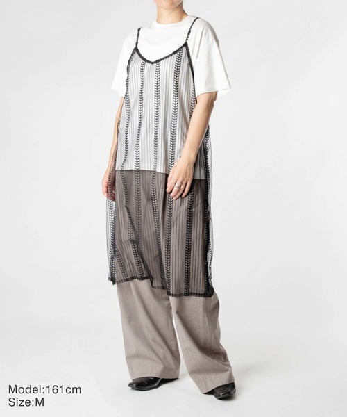 STAR&STRIPE（スターアンドストライプ）の「STAR & STRIPE / スターアンドストライプ シアー レース キャミソール ワンピース（ワンピース・レディース・ブラック・MEDIUM）」の2枚目の写真