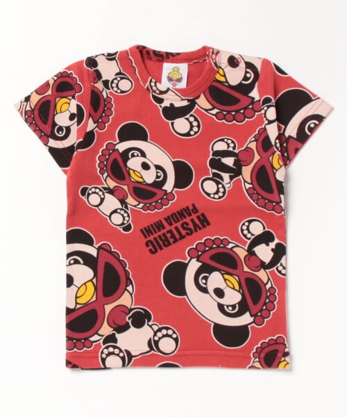 HYSTERIC MINI(ヒステリックミニ)の「PANDA MINI 総柄半袖Tシャツ(Tシャツ/カットソー・キッズ・ブラック/レッド・90)」の2枚目の写真