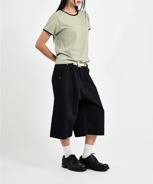 raucohouse(ラウコハウス)の「ボーダーリンガー半袖Tシャツ(Tシャツ/カットソー・レディース・ネイビー/グリーン・FREE)」の5枚目の写真