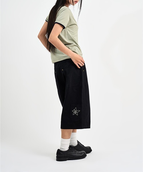 raucohouse(ラウコハウス)の「ボーダーリンガー半袖Tシャツ(Tシャツ/カットソー・レディース・ネイビー/グリーン・FREE)」の6枚目の写真