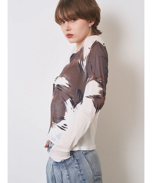 ELENDEEK(エレンディーク)の「ブラードシャギースキンカットソー(Tシャツ/カットソー・レディース・ネイビー/オフホワイト・FREE)」の17枚目の写真