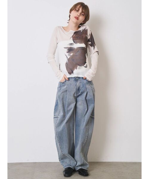 ELENDEEK(エレンディーク)の「ブラードシャギースキンカットソー(Tシャツ/カットソー・レディース・ネイビー/オフホワイト・FREE)」の19枚目の写真