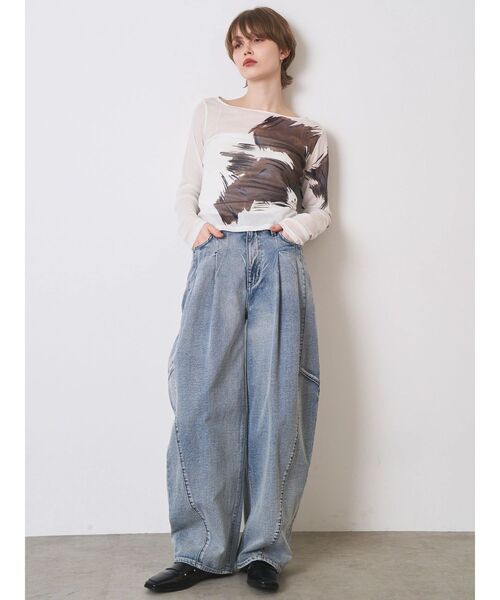 ELENDEEK(エレンディーク)の「ブラードシャギースキンカットソー(Tシャツ/カットソー・レディース・ネイビー/オフホワイト・FREE)」の20枚目の写真