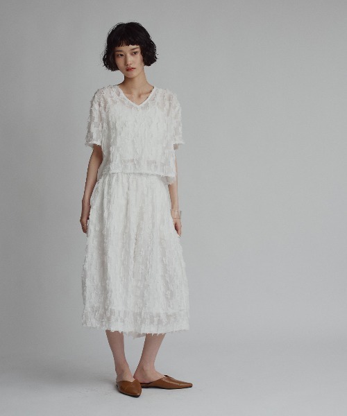 W:Huku(フーク)の「【W:Huku / コットンフリンジジャガード】バミューダ ハーフ パンツ / Cotton Fringe Jacquard Bermuda Shorts(その他パンツ・レディース・ブラック/イエロー系その他/ホワイト・FREE)」の1枚目の写真