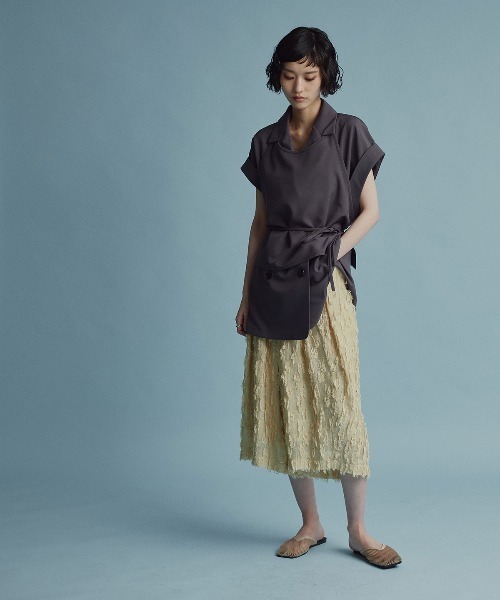 W:Huku(フーク)の「【W:Huku / コットンフリンジジャガード】バミューダ ハーフ パンツ / Cotton Fringe Jacquard Bermuda Shorts(その他パンツ・レディース・ブラック/イエロー系その他/ホワイト・FREE)」の10枚目の写真