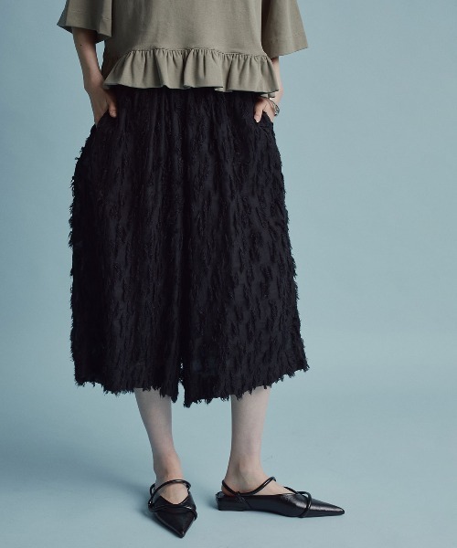 W:Huku(フーク)の「【W:Huku / コットンフリンジジャガード】バミューダ ハーフ パンツ / Cotton Fringe Jacquard Bermuda Shorts(その他パンツ・レディース・ブラック/イエロー系その他/ホワイト・FREE)」の11枚目の写真