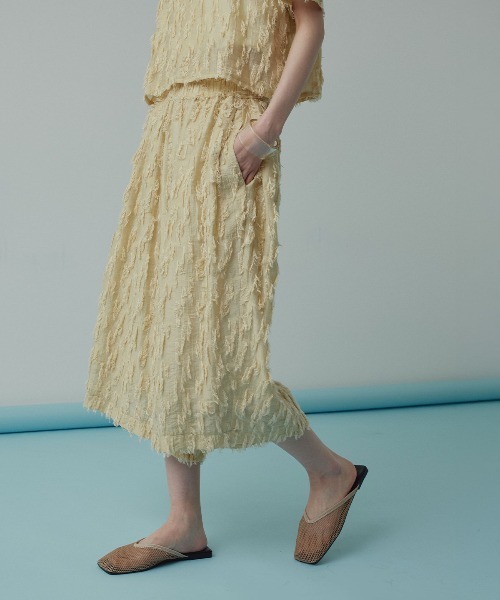 W:Huku(フーク)の「【W:Huku / コットンフリンジジャガード】バミューダ ハーフ パンツ / Cotton Fringe Jacquard Bermuda Shorts(その他パンツ・レディース・ブラック/イエロー系その他/ホワイト・FREE)」の17枚目の写真