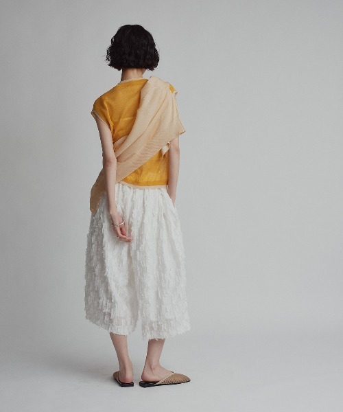 W:Huku(フーク)の「【W:Huku / コットンフリンジジャガード】バミューダ ハーフ パンツ / Cotton Fringe Jacquard Bermuda Shorts(その他パンツ・レディース・ブラック/イエロー系その他/ホワイト・FREE)」の19枚目の写真