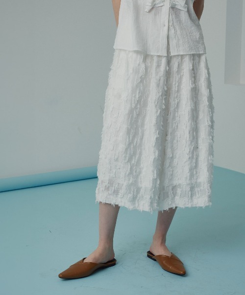 W:Huku(フーク)の「【W:Huku / コットンフリンジジャガード】バミューダ ハーフ パンツ / Cotton Fringe Jacquard Bermuda Shorts(その他パンツ・レディース・ブラック/イエロー系その他/ホワイト・FREE)」の7枚目の写真