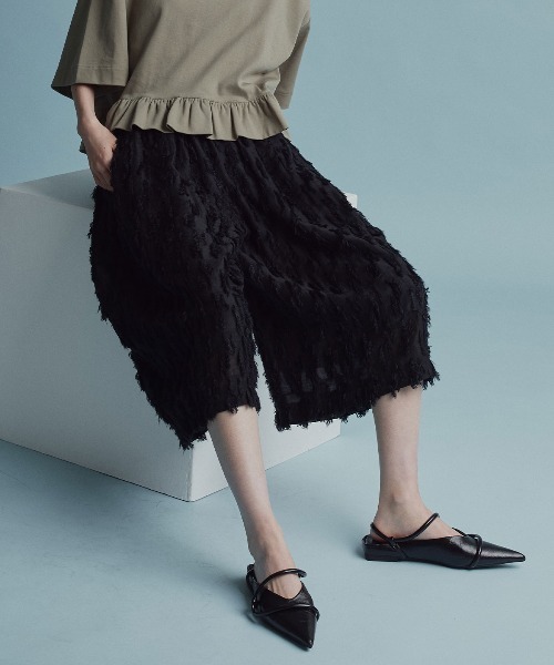 W:Huku(フーク)の「【W:Huku / コットンフリンジジャガード】バミューダ ハーフ パンツ / Cotton Fringe Jacquard Bermuda Shorts(その他パンツ・レディース・ブラック/イエロー系その他/ホワイト・FREE)」の21枚目の写真
