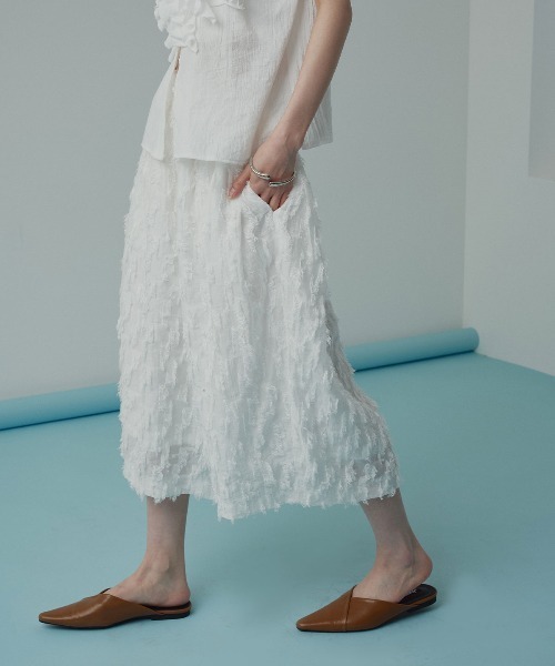 W:Huku(フーク)の「【W:Huku / コットンフリンジジャガード】バミューダ ハーフ パンツ / Cotton Fringe Jacquard Bermuda Shorts(その他パンツ・レディース・ブラック/イエロー系その他/ホワイト・FREE)」の22枚目の写真