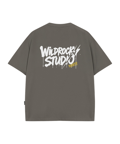 WILDROCK(ワイルドロック)の「ドリップライトニング クールコットンオーバーサイズ半袖Tシャツ(Tシャツ/カットソー・メンズ・ブルー/チャコール/ホワイト/イエロー/ピンク/スカイブルー/ブラック・LARGE/MEDIUM/SMALL)」の3枚目の写真