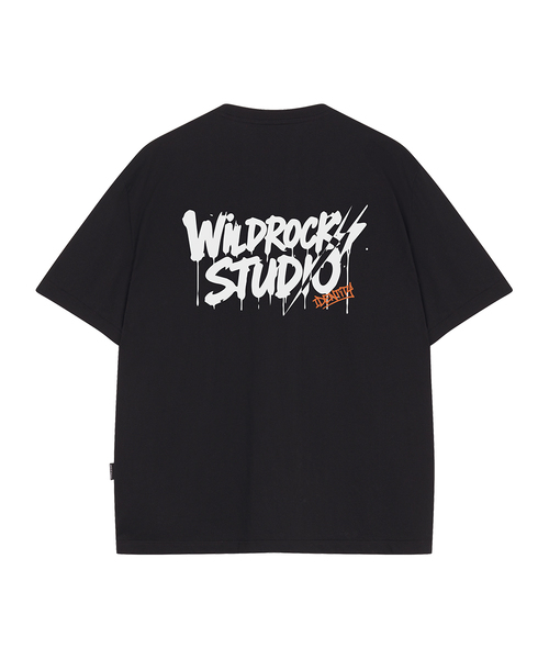 WILDROCK(ワイルドロック)の「ドリップライトニング クールコットンオーバーサイズ半袖Tシャツ(Tシャツ/カットソー・メンズ・ブルー/チャコール/ホワイト/イエロー/ピンク/スカイブルー/ブラック・LARGE/MEDIUM/SMALL)」の1枚目の写真