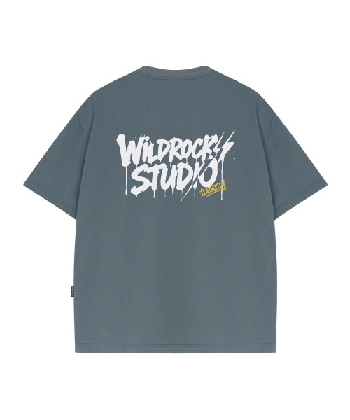 WILDROCK(ワイルドロック)の「ドリップライトニング クールコットンオーバーサイズ半袖Tシャツ(Tシャツ/カットソー・メンズ・ブルー/チャコール/ホワイト/イエロー/ピンク/スカイブルー/ブラック・LARGE/MEDIUM/SMALL)」の10枚目の写真
