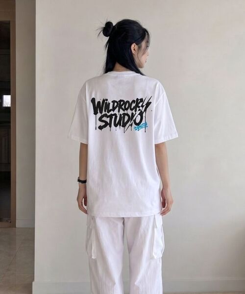 WILDROCK(ワイルドロック)の「ドリップライトニング クールコットンオーバーサイズ半袖Tシャツ(Tシャツ/カットソー・メンズ・ブルー/チャコール/ホワイト/イエロー/ピンク/スカイブルー/ブラック・LARGE/MEDIUM/SMALL)」の15枚目の写真