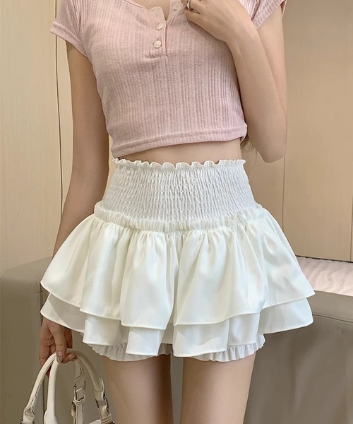 IRADOWL(アイラドール)の「ティアードフリルミニスカパン(スカート・レディース・ブラック/ホワイト・LARGE/SMALL/MEDIUM)」の10枚目の写真