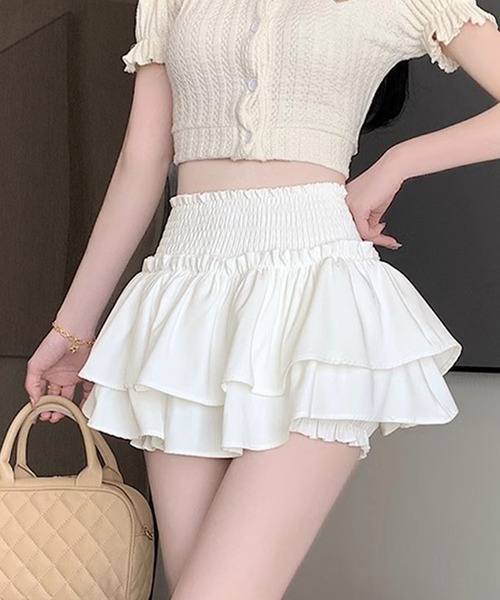 IRADOWL(アイラドール)の「ティアードフリルミニスカパン(スカート・レディース・ブラック/ホワイト・LARGE/SMALL/MEDIUM)」の13枚目の写真
