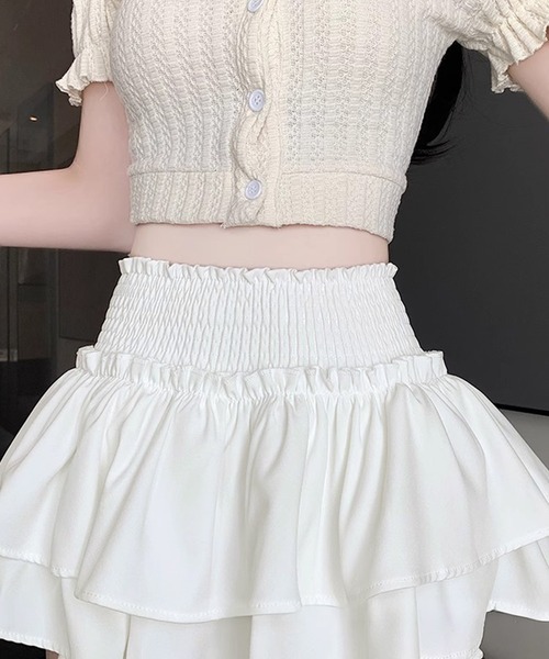 IRADOWL(アイラドール)の「ティアードフリルミニスカパン(スカート・レディース・ブラック/ホワイト・LARGE/SMALL/MEDIUM)」の14枚目の写真