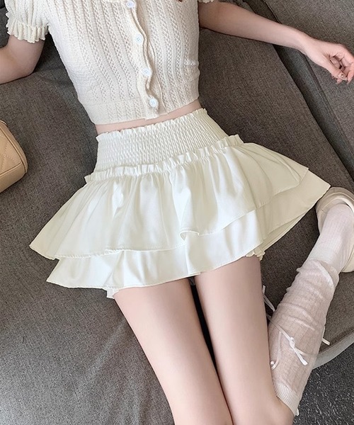 IRADOWL(アイラドール)の「ティアードフリルミニスカパン(スカート・レディース・ブラック/ホワイト・LARGE/SMALL/MEDIUM)」の16枚目の写真