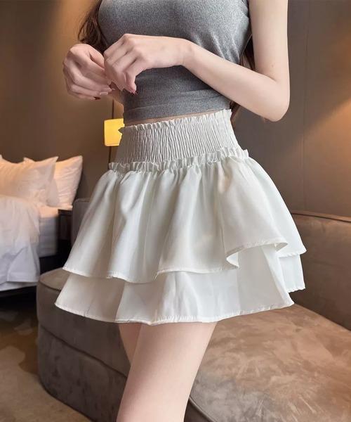 IRADOWL(アイラドール)の「ティアードフリルミニスカパン(スカート・レディース・ブラック/ホワイト・LARGE/SMALL/MEDIUM)」の18枚目の写真