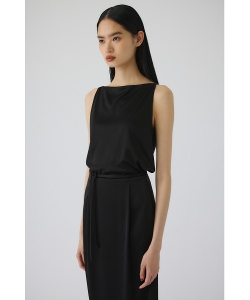 RIM.ARK（リムアーク）の「Triacetate satin tops(トリアセテートサテントップス)（タンクトップ・レディース・ブラウン/ネイビー/ブラック・FREE）」の15枚目の写真