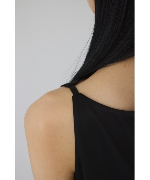 RIM.ARK（リムアーク）の「Triacetate satin tops(トリアセテートサテントップス)（タンクトップ・レディース・ブラウン/ネイビー/ブラック・FREE）」の7枚目の写真
