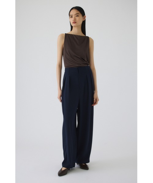 RIM.ARK（リムアーク）の「Triacetate satin tops(トリアセテートサテントップス)（タンクトップ・レディース・ブラウン/ネイビー/ブラック・FREE）」の5枚目の写真