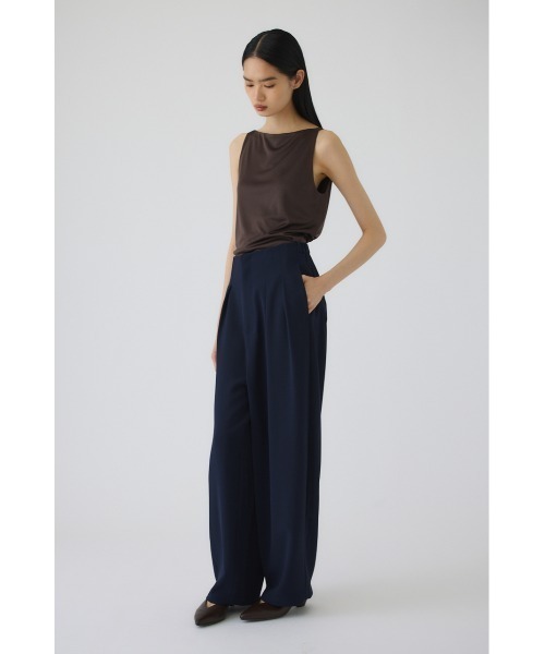 RIM.ARK（リムアーク）の「Triacetate satin tops(トリアセテートサテントップス)（タンクトップ・レディース・ブラウン/ネイビー/ブラック・FREE）」の4枚目の写真