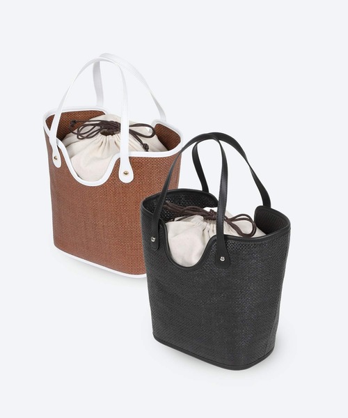 q bag paris(キューバッグパリ)の「basket oeuf petit バスケット プチウフ かごバッグ(かごバッグ・レディース・ブラウン/ブラック・FREE)」の5枚目の写真