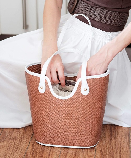q bag paris(キューバッグパリ)の「basket oeuf petit バスケット プチウフ かごバッグ(かごバッグ・レディース・ブラウン/ブラック・FREE)」の8枚目の写真