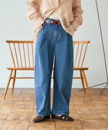 FREAK'S STORE | SOMETHING × FREAK'S STORE/サムシング 別注 TUCK CURVE WIDE DENIM/タックカーブ ワイドデニム/バレルパンツ(デニムパンツ)