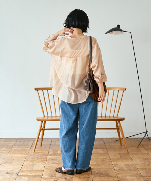 FREAK'S STORE(フリークスストア)の「SOMETHING × FREAK'S STORE/サムシング 別注 TUCK CURVE WIDE DENIM/タックカーブ ワイドデニム/バレルパンツ(デニムパンツ・レディース・ネイビー/ブルー・SMALL/MEDIUM)」の18枚目の写真