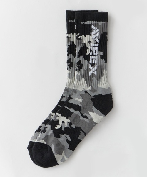 AVIREX(アヴィレックス)の「AVIREX/アビレックス AX Camouflage 3P Socks カモフラージュ 3足組 ソックス 靴下 迷彩柄 サイドプリント クルー丈ソックス 3足セット メンズ 秋 秋服 2026年秋冬(ソックス/靴下・メンズ・カモフラージュ・25-27)」の5枚目の写真