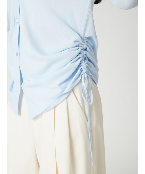 FRAY I.D(フレイアイディー)の「【ウォッシャブル・接触冷感】ドロストデザインニットシャツ(シャツ/ブラウス・レディース・ライトブルー/ブラウン/オフホワイト・F)」の15枚目の写真