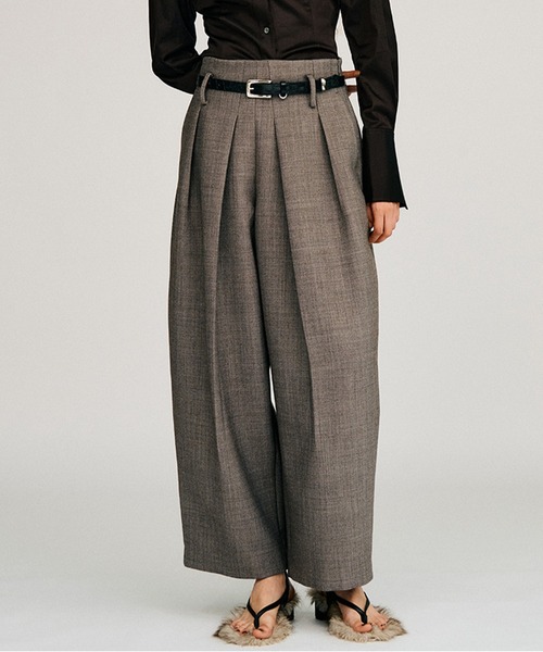 PRANK PROJECT(プランクプロジェクト)の「【2026Autumn Pre-Order】フォルムコクーンパンツ / Form Cocoon Pants(スラックス・レディース・グレー/ブラック/モカ・38/36)」の3枚目の写真