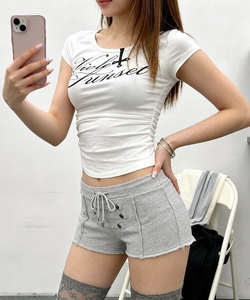 SHEENA（シーナ）の「ナポレオンボタンデザインスウェットショートパンツ（スウェットパンツ・レディース・グレー・M）」の7枚目の写真