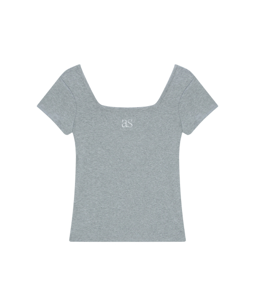 ASON(アズオン)の「SQUARE LINE TEE / GRAY(Tシャツ/カットソー・レディース・その他・FREE)」の2枚目の写真
