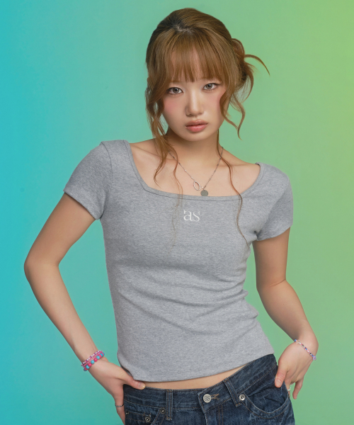 ASON(アズオン)の「SQUARE LINE TEE / GRAY(Tシャツ/カットソー・レディース・その他・FREE)」の9枚目の写真