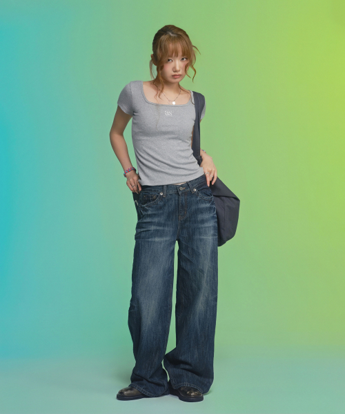 ASON(アズオン)の「SQUARE LINE TEE / GRAY(Tシャツ/カットソー・レディース・その他・FREE)」の10枚目の写真
