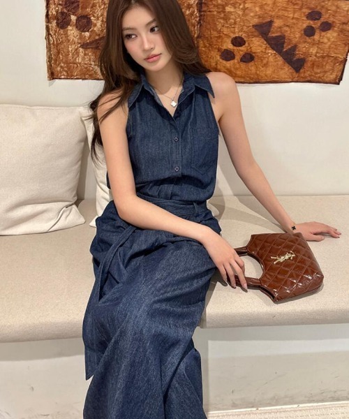 semplice（センプリチェ）の「デニムセットアップ（セットアップ・レディース・ブルー・S/M）」の10枚目の写真