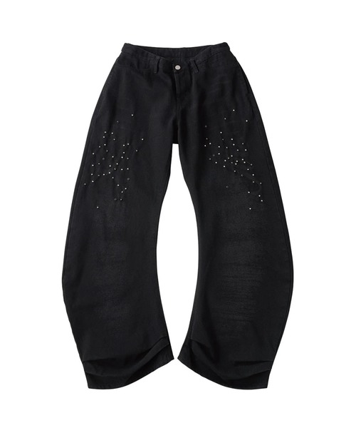 Knuth Marf（クヌースマーフ）の「Knuth Marf / クヌースマーフ studded draped denim pants（デニムパンツ・レディース・ブラック/ブルー・SMALL/X-SMALL）」の8枚目の写真