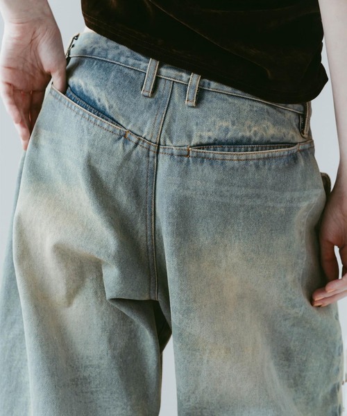 Knuth Marf（クヌースマーフ）の「Knuth Marf / クヌースマーフ studded draped denim pants（デニムパンツ・レディース・ブラック/ブルー・SMALL/X-SMALL）」の14枚目の写真