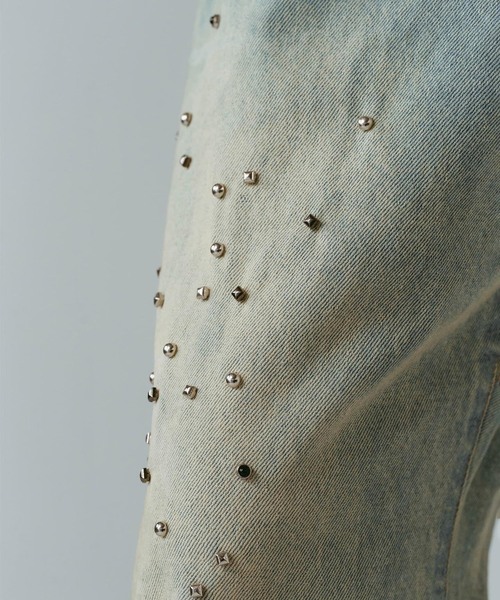 Knuth Marf（クヌースマーフ）の「Knuth Marf / クヌースマーフ studded draped denim pants（デニムパンツ・レディース・ブラック/ブルー・SMALL/X-SMALL）」の15枚目の写真