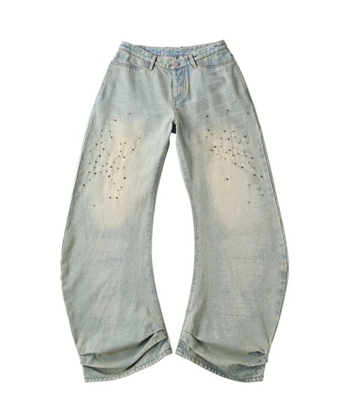 Knuth Marf（クヌースマーフ）の「Knuth Marf / クヌースマーフ studded draped denim pants（デニムパンツ・レディース・ブラック/ブルー・SMALL/X-SMALL）」の16枚目の写真