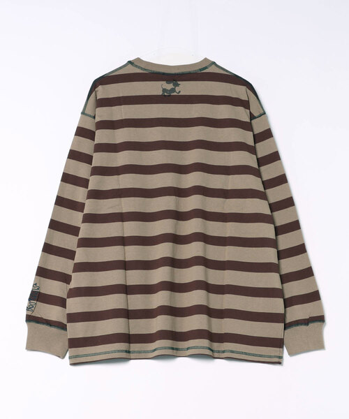 LOWRYS FARM(ローリーズファーム)の「LFM(U) /TOY STORY(トイ・ストーリー)/ボーダーTEEロングスリーブ 782975(Tシャツ/カットソー・メンズ・グレー/ブラウン・LARGE/MEDIUM)」の18枚目の写真