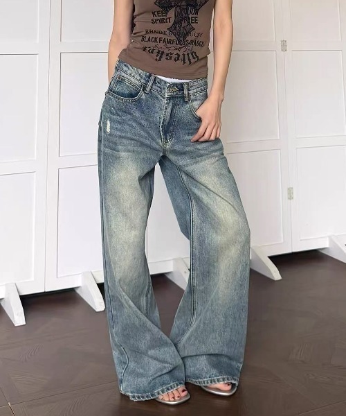 Achic(アシック)の「バックスターダメージ加工デニムパンツ(デニムパンツ・レディース・ブルー・M/L/S)」の14枚目の写真