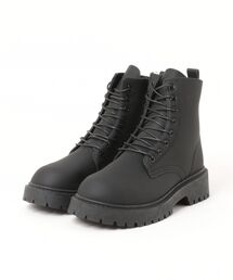 【Cr+ov（クローヴ）】マットレザー調 レースアップ ミドルブーツ cro-boots-10-38【RBTS】