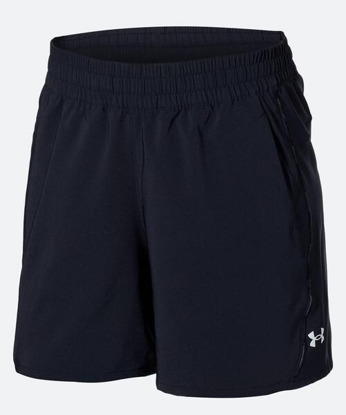 UNDER ARMOUR(アンダーアーマー)の「UAバニッシュウーブン 5インチ ショーツ(トレーニング/レディース)(その他パンツ・レディース・ブラック・M/L/XL/S)」の1枚目の写真