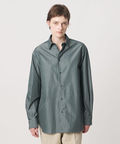LOEFF(ロエフ)の「<LOEFF>ストライプ レギュラーカラー シャツ(シャツ/ブラウス・レディース・ケリーグリーン・1/0)」の1枚目の写真
